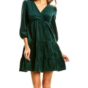Maison Tara Corduroy Velvet Mini Dress